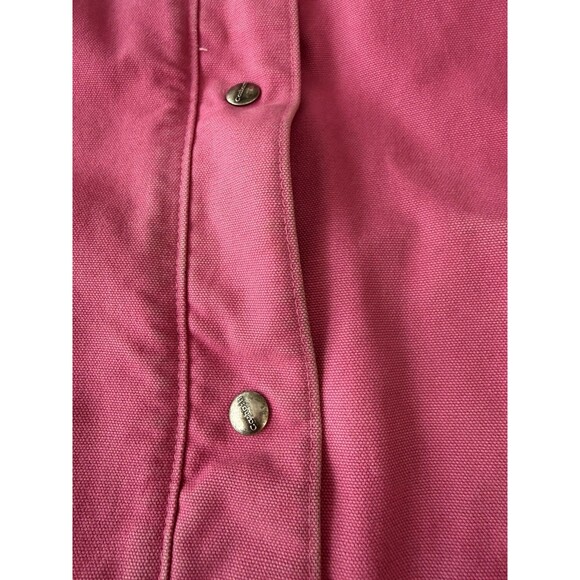 Carhartt Jacket Womens XL Pink Sherpa Canvas Work Barn Chore Coat hood Vest - Picture 9 of 14